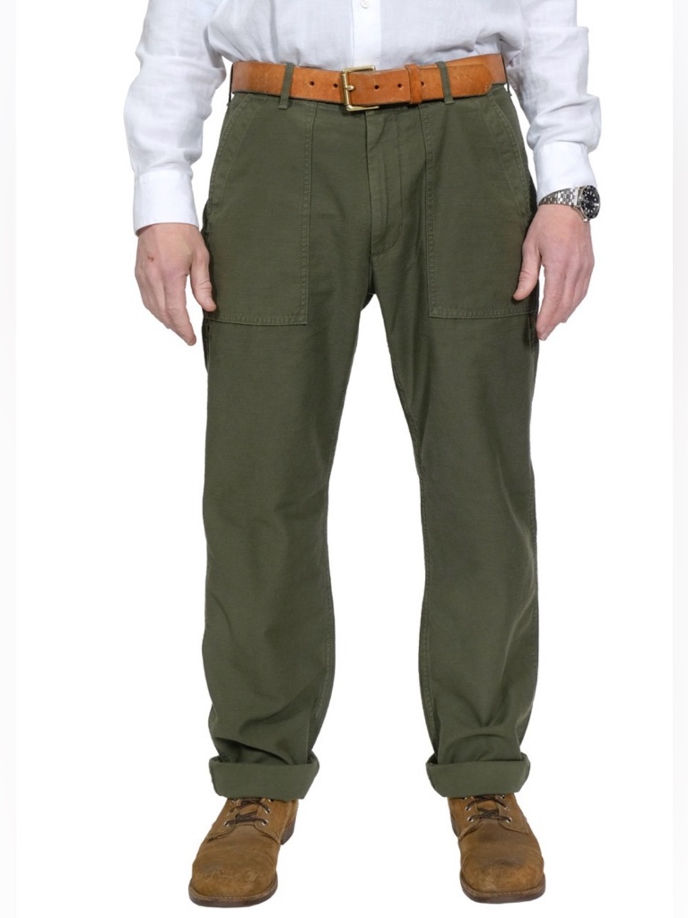 Tellason Slubby Fatigue Pant Straight - Olive